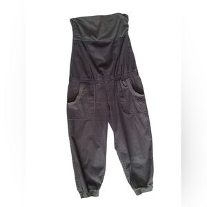 Amisu Strapless jumpsuit romper women’s jogger pullon dark green